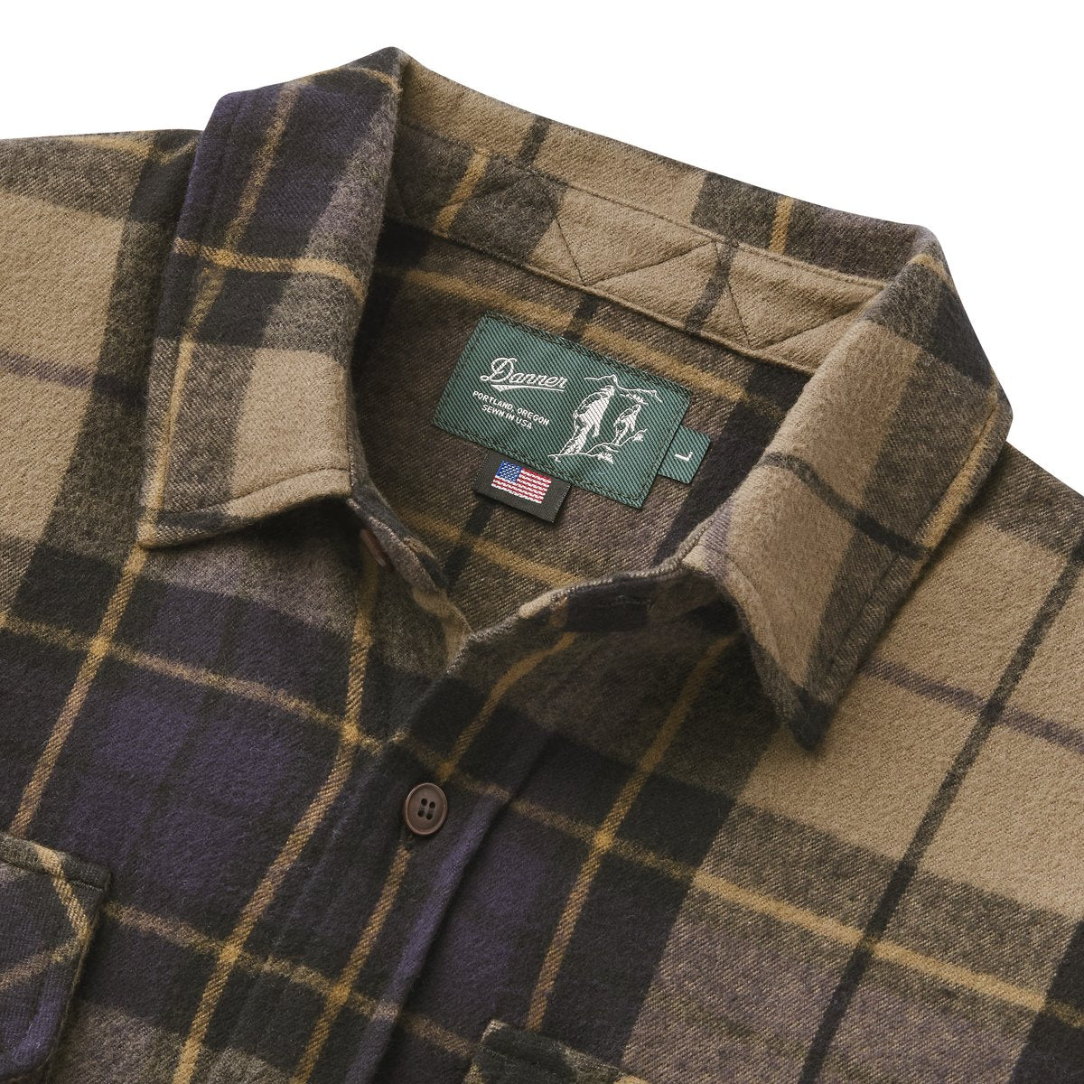 Danner | Cedar Mill Cotton Flannel Shirt  Navy/Olive Tartan Plaid