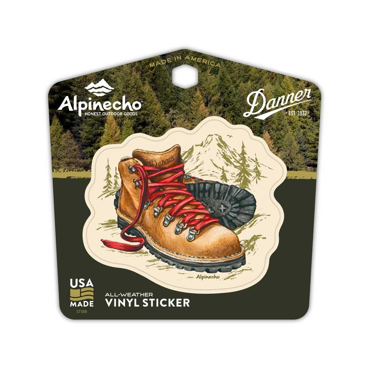 Danner | Alpinecho x Danner Sticker 2.7" x 3" Mountain Light